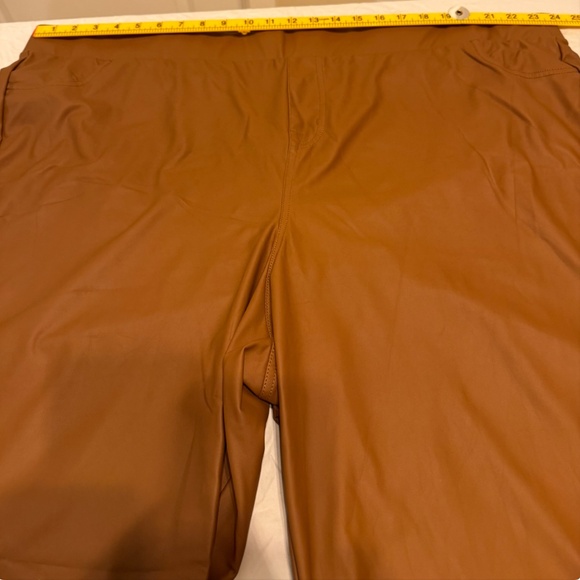 Torrid Faux-Leather Flare Pants | Cognac | Size 5 (5X/28) - Picture 4 of 5